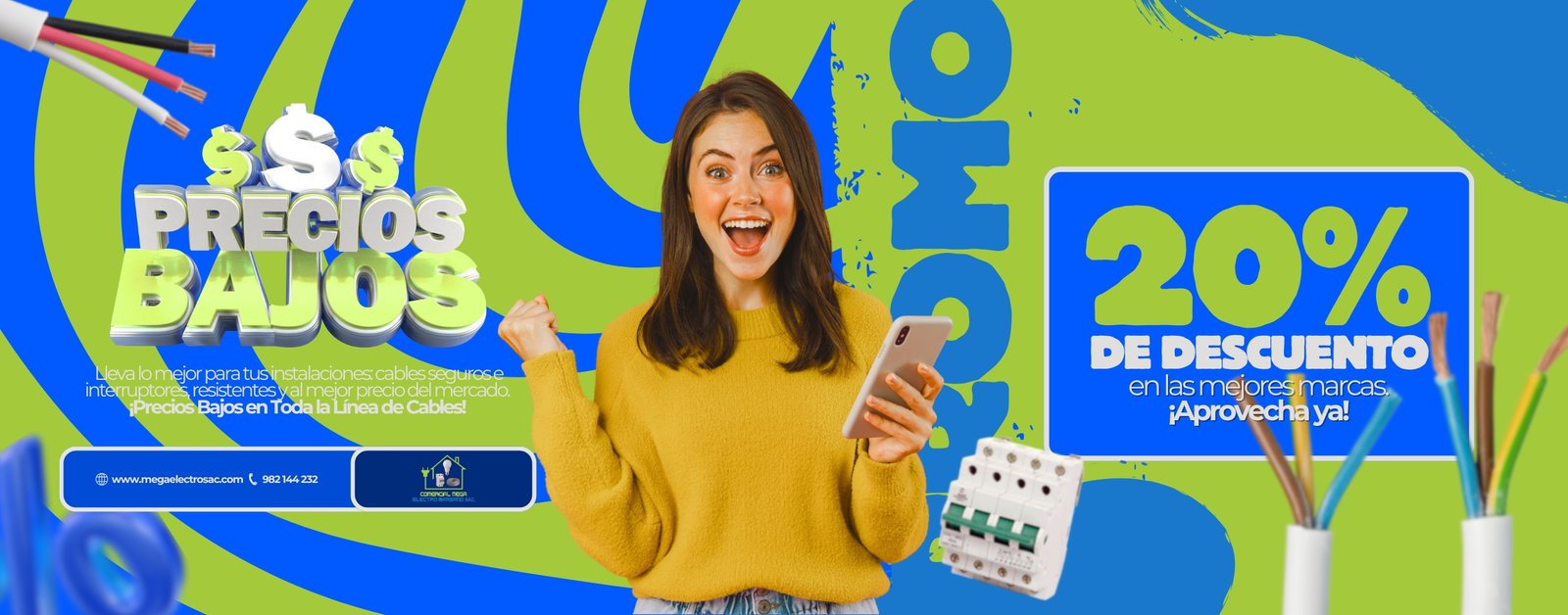 Banner Ofertas Descuento Precios Bajos Para Tienda Moderno Amarillo y Azul (2556 x 1004 px) (2)