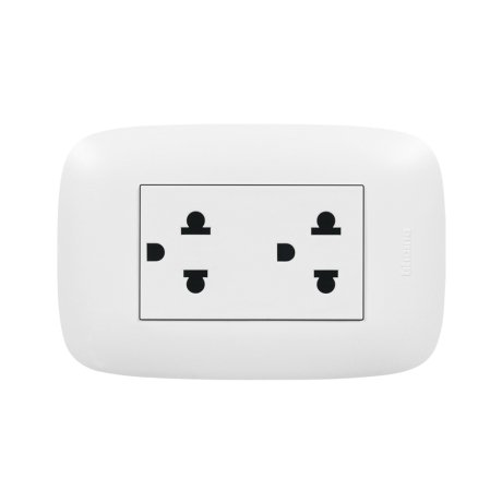 Tomacorriente universal doble 2x16A+T 250V Domino Sencia