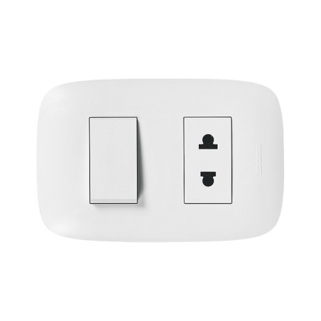 Tomacorriente universal 2x16A + interruptor 10A 250V Domino Sencia